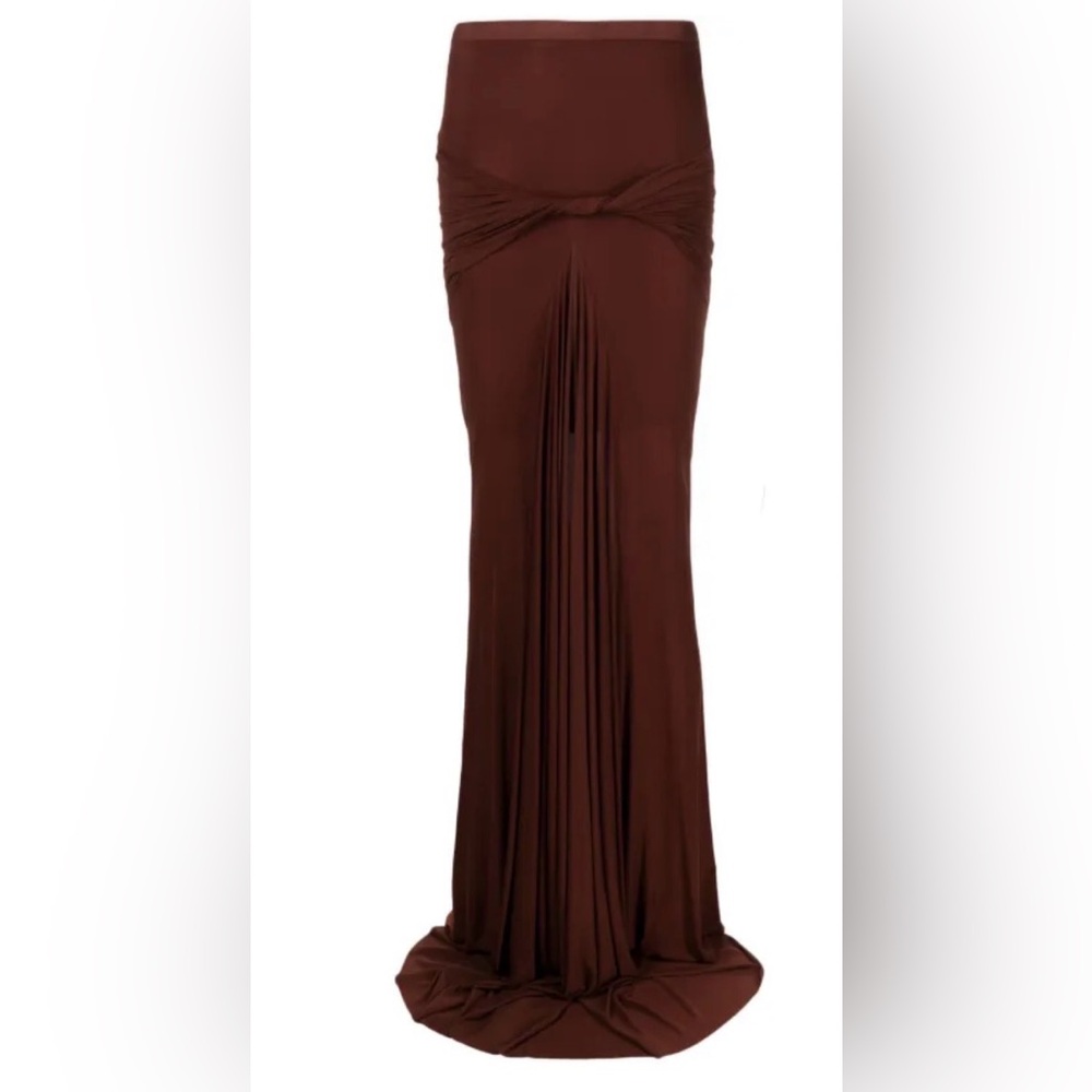 Rick Owens Porterville Brown/Brick Red Maxi Skirt